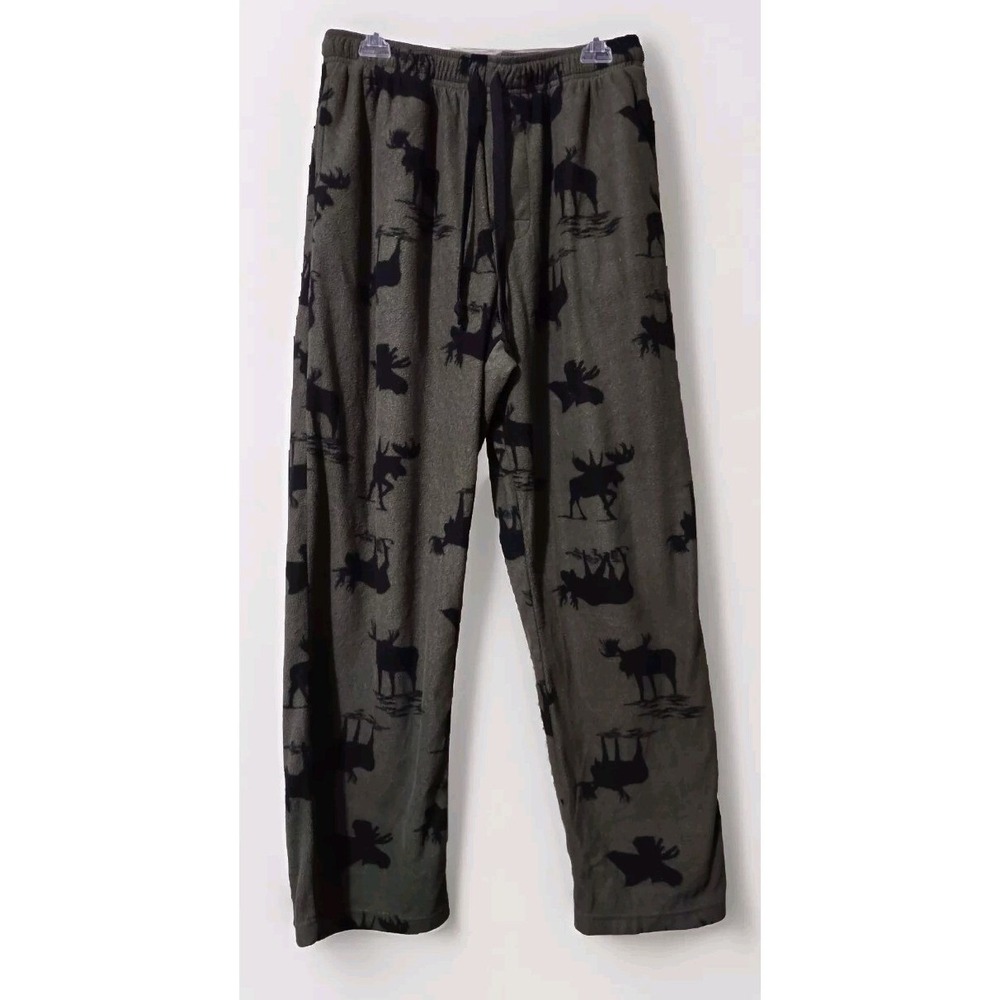 Croft & Barrow Flannel Pajama Pants  Men's Size Medium Moose Print  Draw String